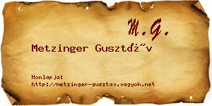Metzinger Gusztáv névjegykártya